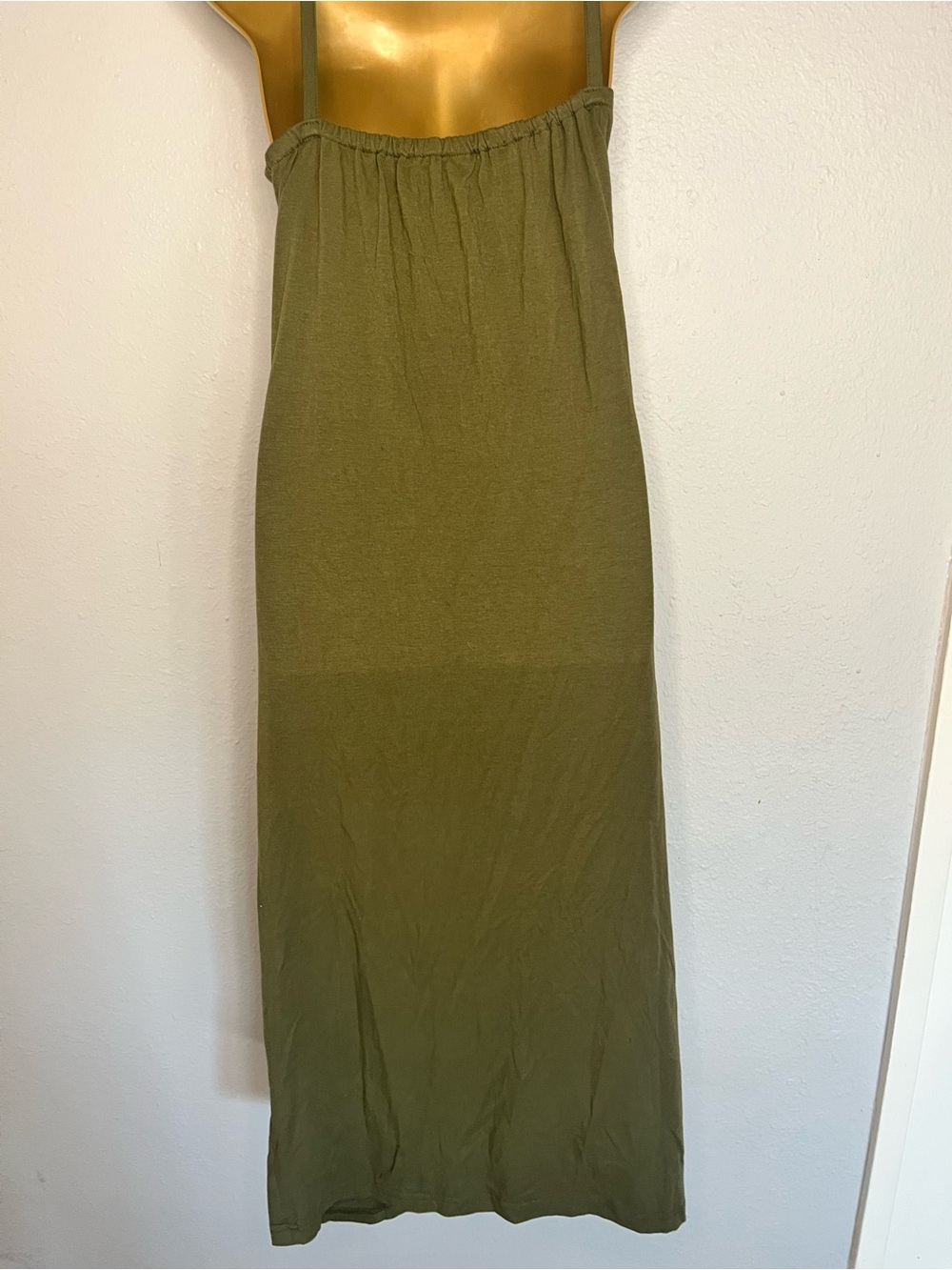 Olive Green Button-Front Tank Maxi Dress - Picture 2 of 2